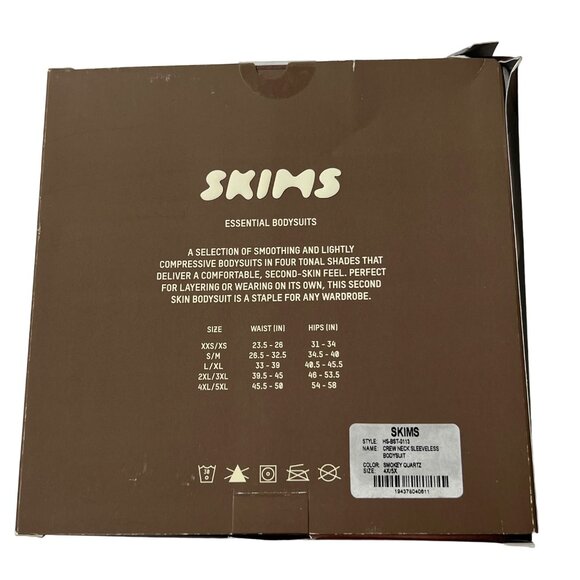 SKIMS Essential Crew Neck Sleeveless Bodysuit Smokey Quartz Womens 4X/5X - Picture 8 of 11